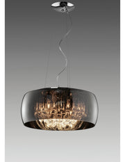 Sospensione Vapore Vetro Cromo E Pendenti Ø50 cm Trio Lighting