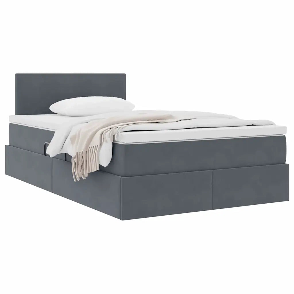 Letto con Contenitore Grigio scuro 120 x 200 cm Velluto 3370690