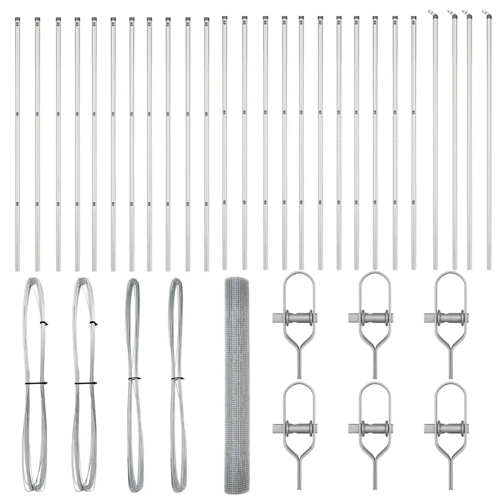 Palo della recinzione Argento 50 x 1,2 m (rete 12 x 12 mm)