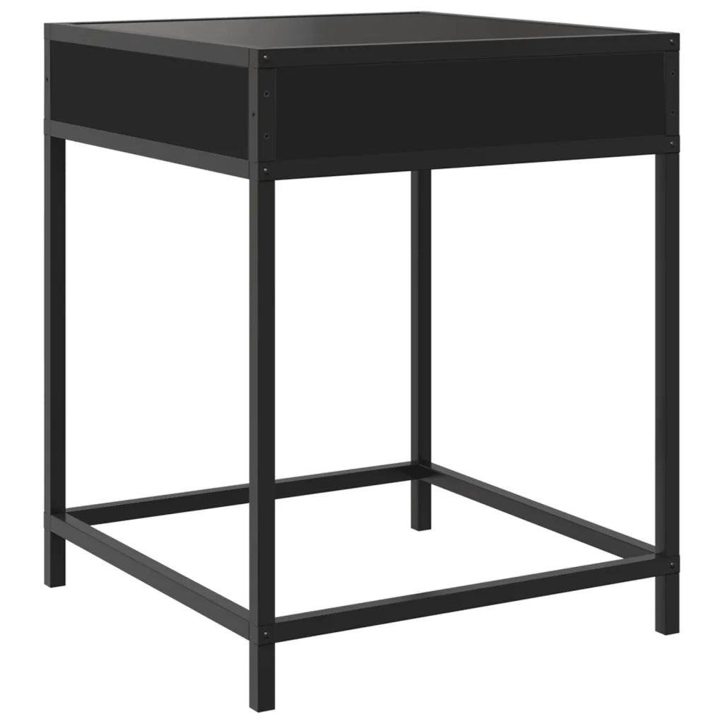 Comodino con LED Infinity Nero 40x40x51 cm