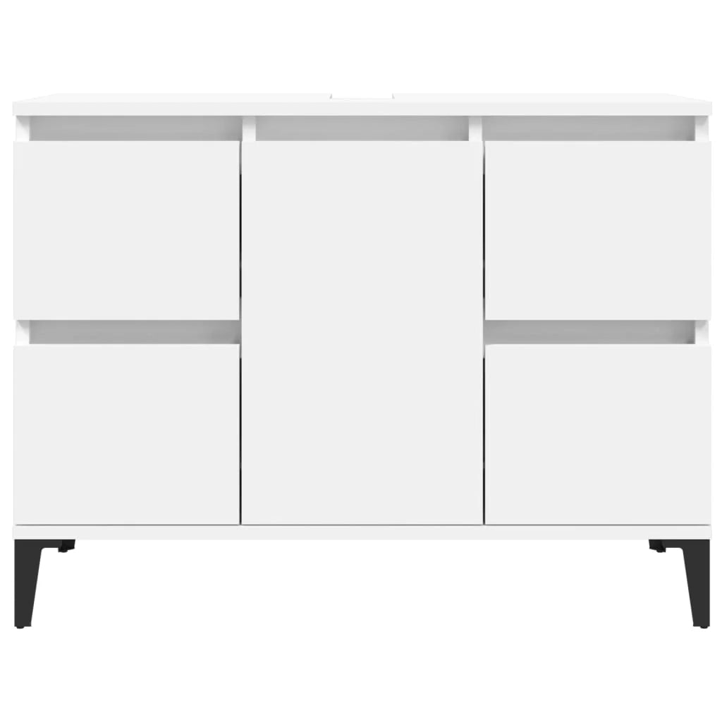 Mobile lavabo/lavabo 80 x 33 x 60 cm in legno laccato bianco 02_0006810