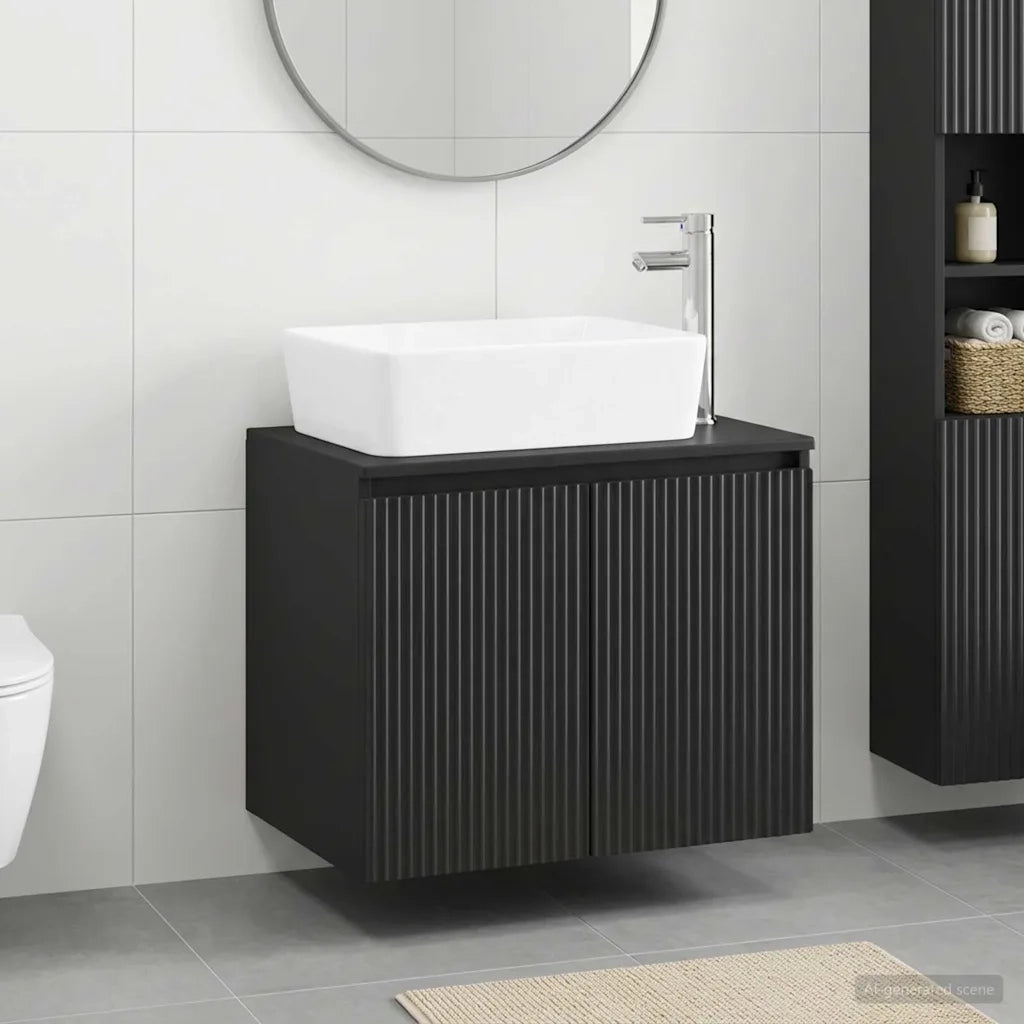 Set di mobili per il bagno Nero Legno ingegnerizzato 3404331