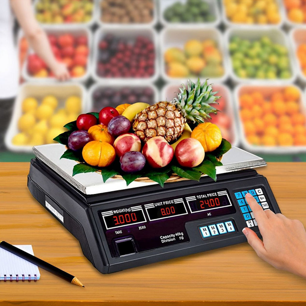 Bilancia Elettronica Digitale 40 Kg Professionale Acciaio con Display Elettronico