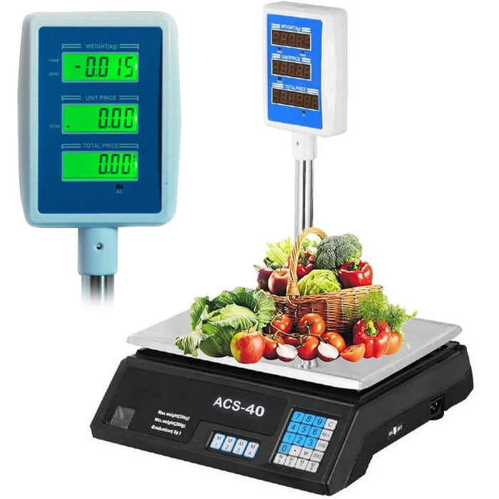 Bilancia Elettronica Professionale con Display Elettronico Fronte Retro Peso Massimo 40kg