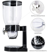 Dispenser Cereali Singolo Contenitore Dosatore Distributore Storage Pasta Nero