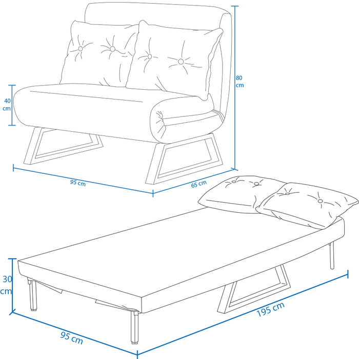 Poltrona Letto Reclinabile 2 Posti Chaise Lounge in Velluto Convertibile Grigio