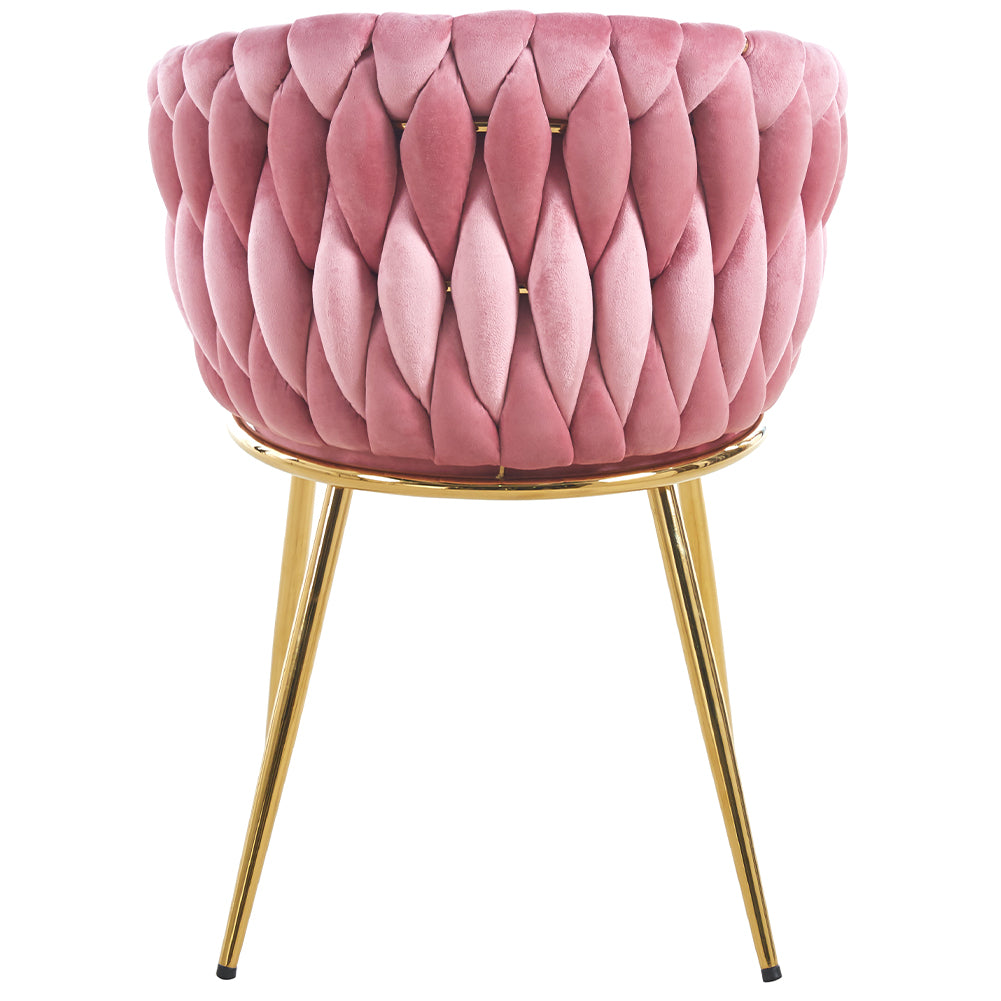 Set 2 Sedie per Sala da Pranzo e Ufficio in Velluto Rosa Antico Sedia Ergonomica