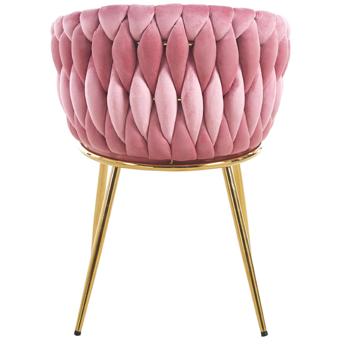 Set 2 Sedie per Sala da Pranzo e Ufficio in Velluto Rosa Antico Sedia Ergonomica