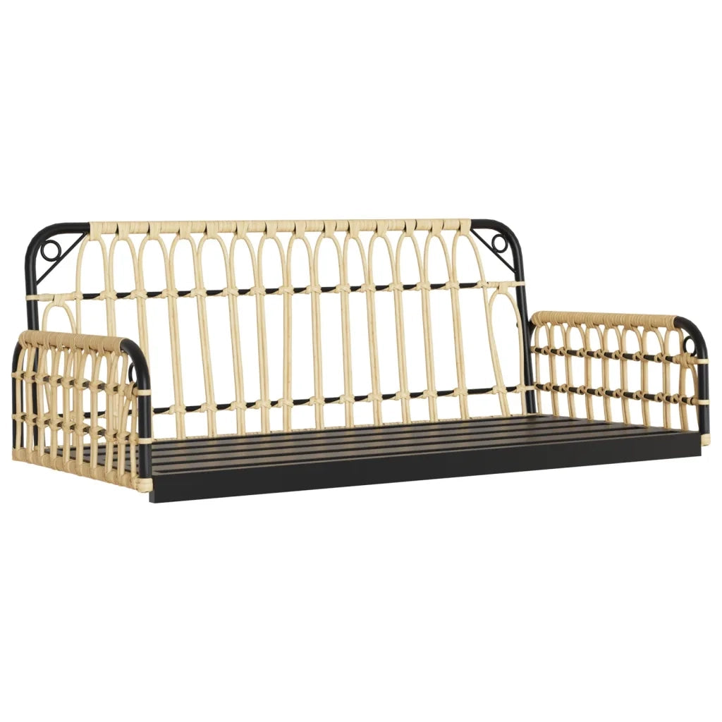 Panchina a Dondolo con Cuscini 105x58x38cm Polyrattan e Acciaio 4009298