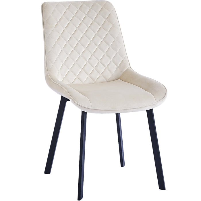 Set 4 Sedie da Pranzo Rivestimento Velluto Beige Sedia Ufficio Casa Ergonomica