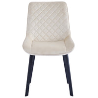 Set 4 Sedie da Pranzo Rivestimento Velluto Beige Sedia Ufficio Casa Ergonomica