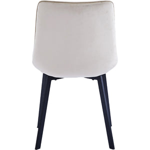 Set 4 Sedie da Pranzo Rivestimento Velluto Beige Sedia Ufficio Casa Ergonomica