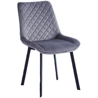 Set 4 Sedie da Pranzo Rivestimento Velluto Grigio Sedia Ufficio Casa Ergonomica