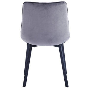 Set 4 Sedie da Pranzo Rivestimento Velluto Grigio Sedia Ufficio Casa Ergonomica