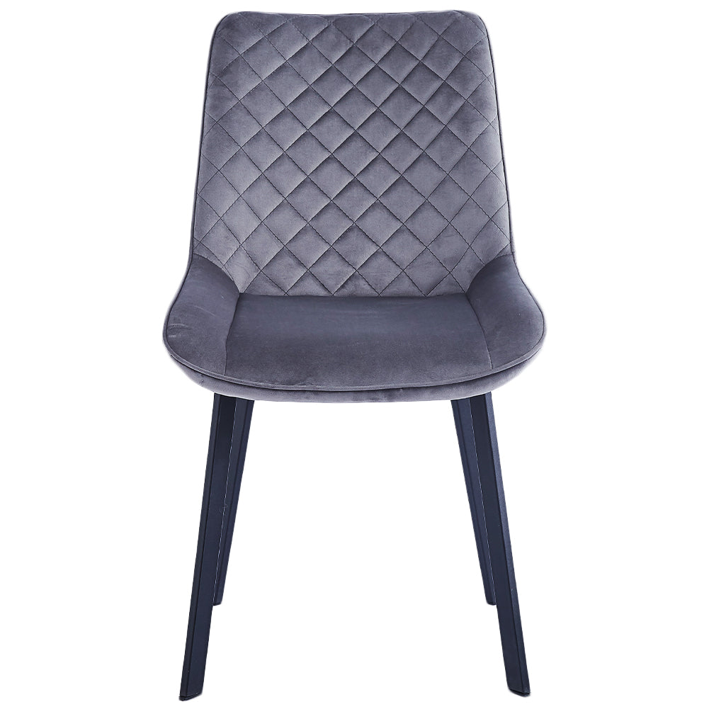 Set 4 Sedie da Pranzo Rivestimento Velluto Grigio Sedia Ufficio Casa Ergonomica