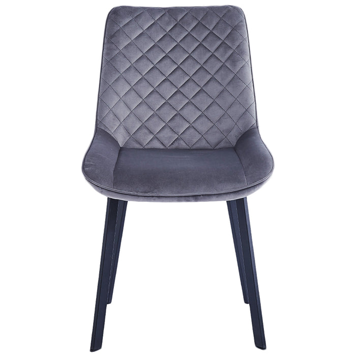 Set 4 Sedie da Pranzo Rivestimento Velluto Grigio Sedia Ufficio Casa Ergonomica