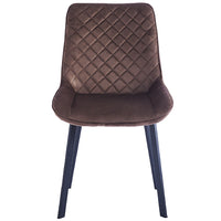 Set 4 Sedie da Pranzo Rivestimento Velluto Marrone Sedia Ufficio Casa Ergonomica