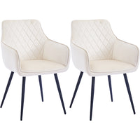 Set 2 Sedie da Pranzo in Velluto Beige Ergonomica Poltrona Sedia da Ufficio Casa