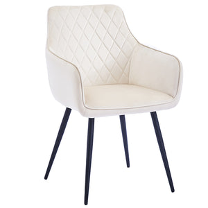 Set 2 Sedie da Pranzo in Velluto Beige Ergonomica Poltrona Sedia da Ufficio Casa