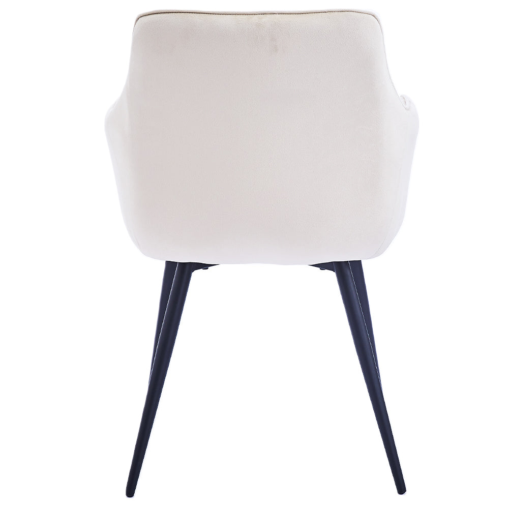 Set 2 Sedie da Pranzo in Velluto Beige Ergonomica Poltrona Sedia da Ufficio Casa