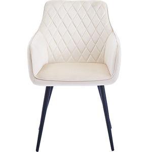 Set 2 Sedie da Pranzo in Velluto Beige Ergonomica Poltrona Sedia da Ufficio Casa