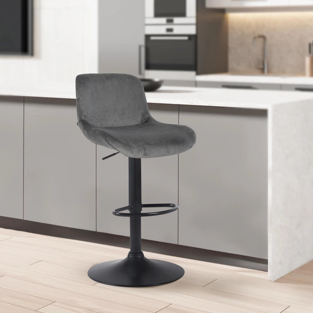 Set di 2 sgabelli da bar Solon velluto nero 4
