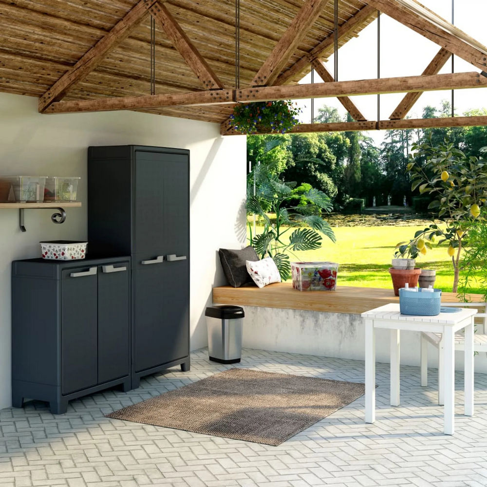 Armadietto Basso da Esterno in Plastica Grigio Moby XL Keter