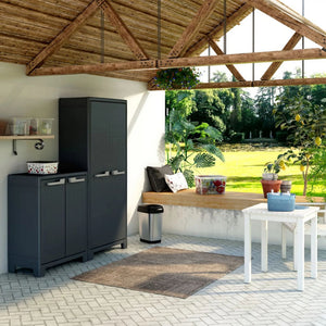 Armadietto Basso da Esterno in Plastica Grigio Moby XL Keter