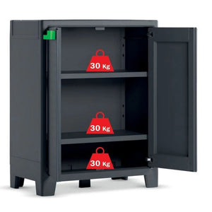 Armadietto Basso da Esterno in Plastica Grigio Moby XL Keter