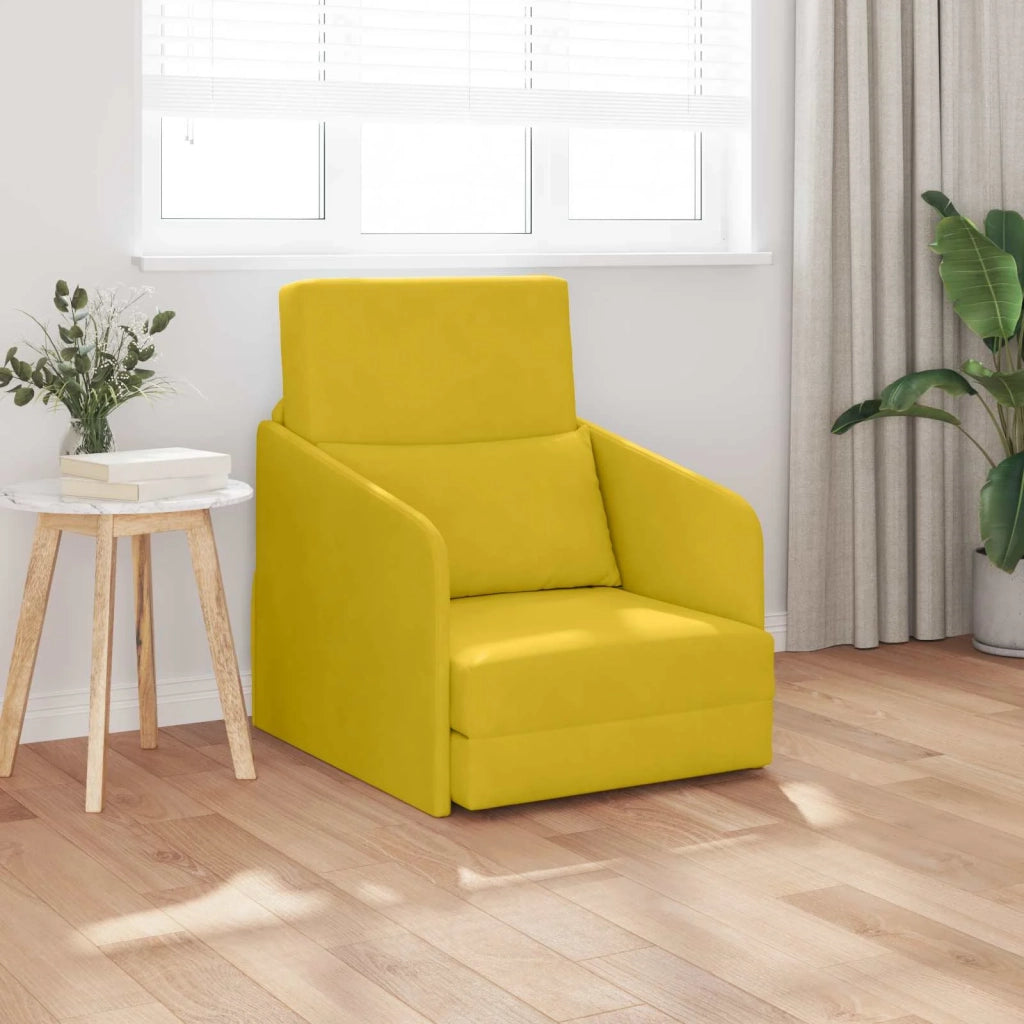 Divano letto | Sof¨¤ letto | Letto singolo Giallo 65 x 80 x 83 cm Velluto