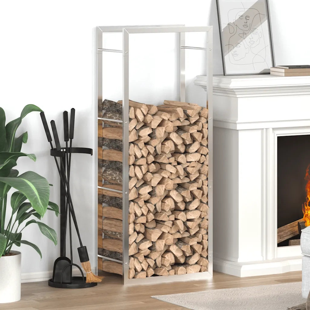 Portalegna 50x28x132 cm in Acciaio Inossidabile 357861