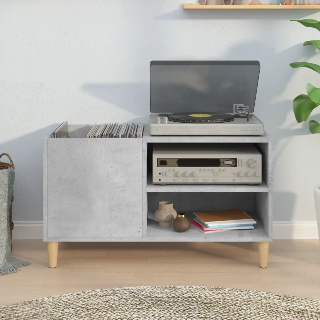 Mobile Porta Dischi Grigio Cemento 84,5x38x48 Legno Multistratocod mxl 103493