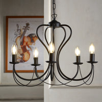 Lampadario 5 luci Candela nero