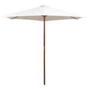 Ombrellone 270x270 cm Palo in Legno Bianco Crema cod mxl 16917