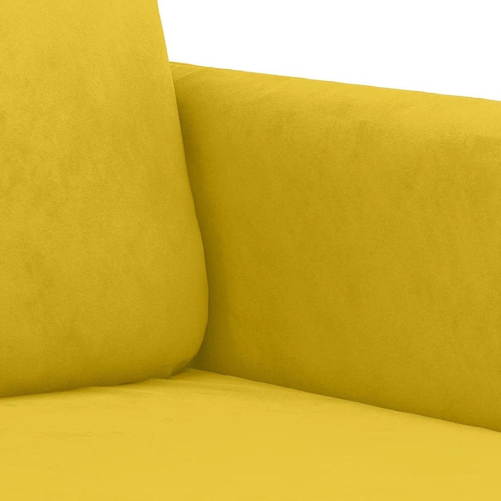 Set di Divani 3 pz Giallo in Velluto