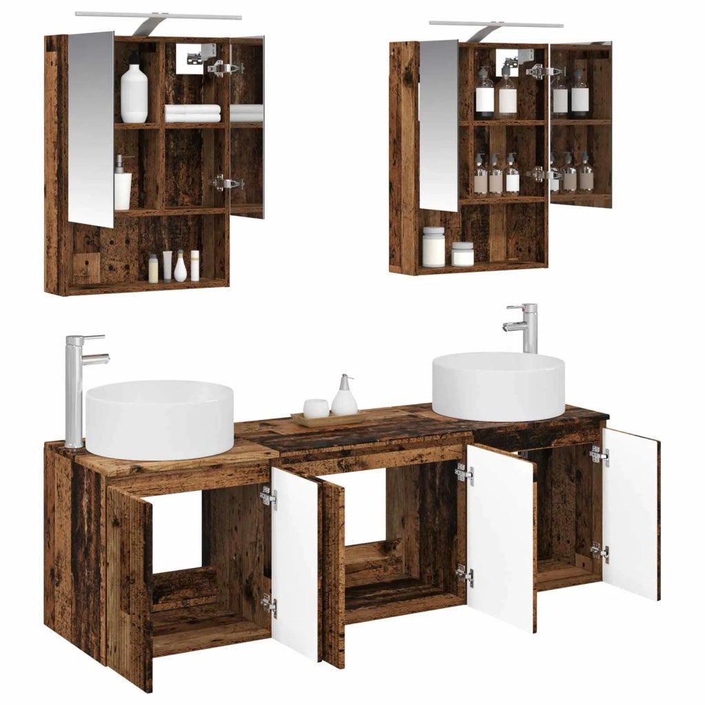 Set di Armadi da Bagno 5 pcs Legno antico Legno ingegnerizzato 3406565