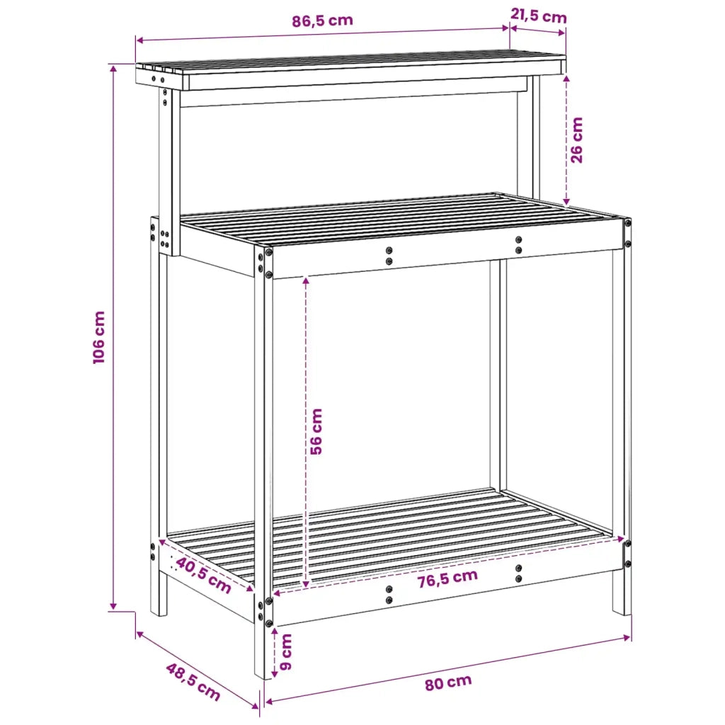 Banco da Giardinaggio Esterno 86,5 x 48,5 x 106 cm Bianco 903085