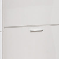 Scarpiera 4 Ante Ripiani Doppia Profondità Porta Scarpe Bianco Lucido 59x169 cm