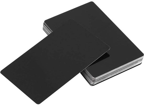 Etichette di visita personalizzabili 50 pezzi - Blanco Aluminium - Etichette di cauzione personalizzabili - Carte di identificazione personalizzate - 86x54mm - Resistenti allo shock