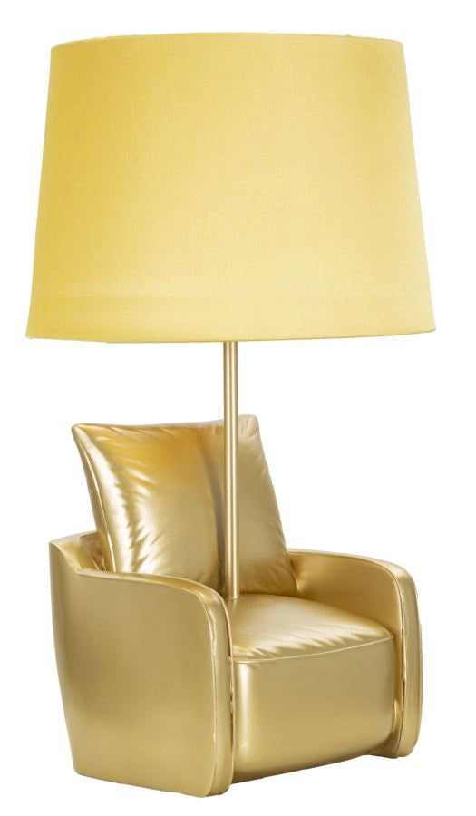 LAMPADA DA COMODINO MIDCENTURY GIALLA CM Ø 26X46