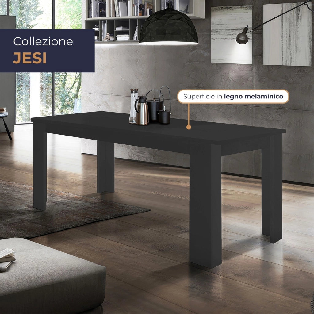 WHOUS Tavolo allungabile Jesi ideale per 6-8 persone colore antracite opaco 140/190x90x75 cm