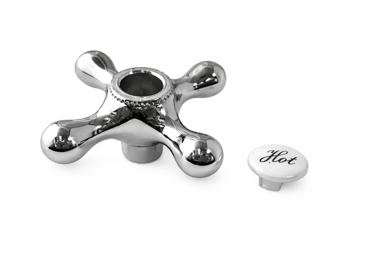 Maniglia a stella, ricambio in ottone 8/20 cromata