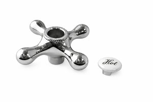 Maniglia a stella, ricambio in ottone 8/20 cromata