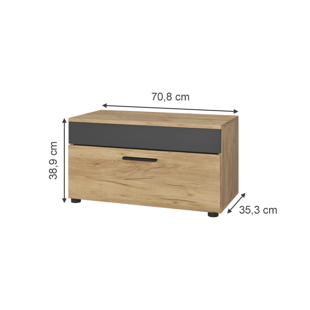 Vicco Scaffale Quercia dorata/antracite 70.8 x 38.9 cm con porta a battente