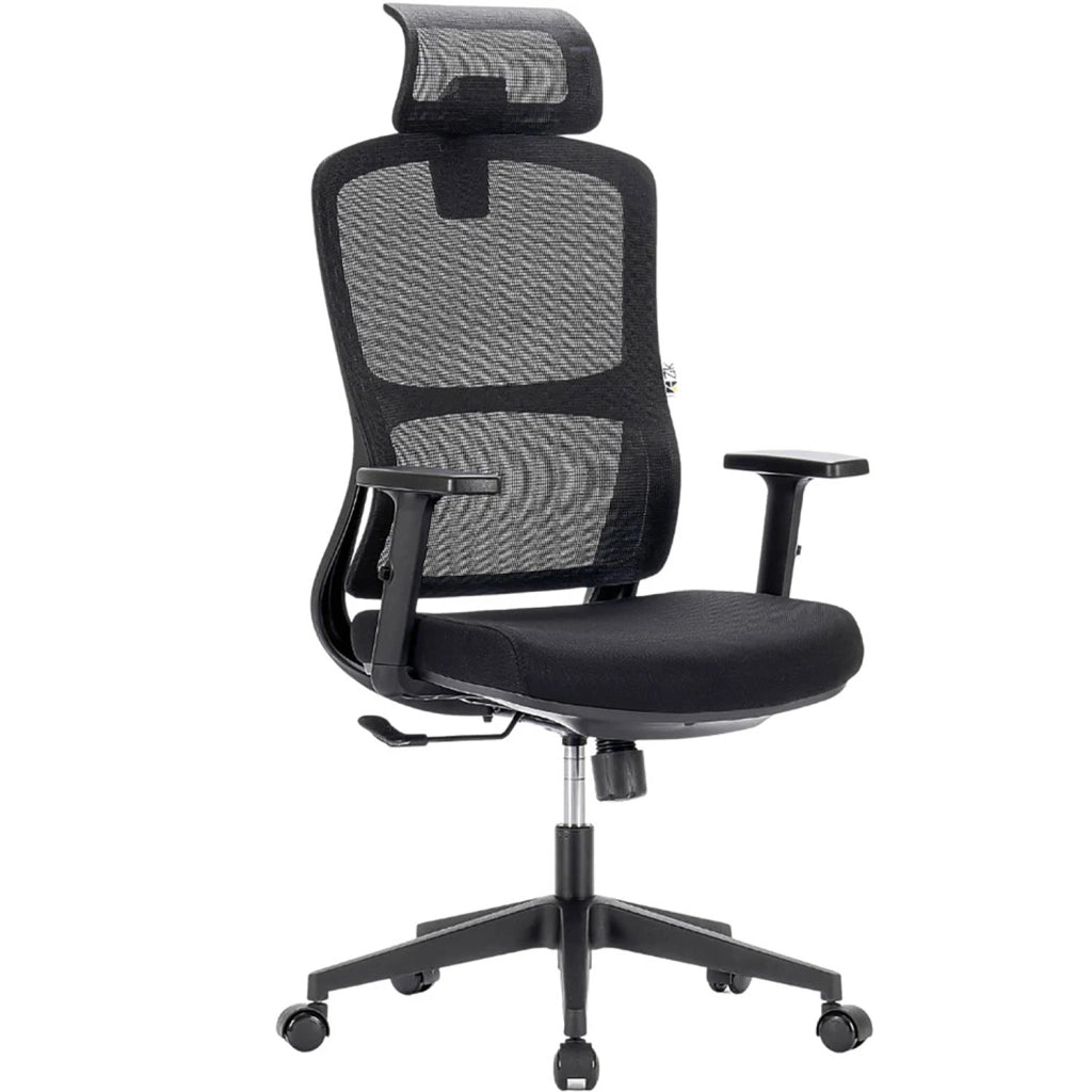 Sedia Direzionale da Ufficio 62x64x118/133 cm Ergonomica con Poggiabraccia Regolabili Nera