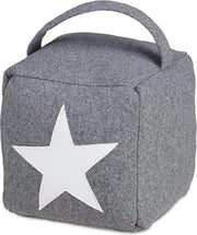 Stopper per Porta in Tessuto - Alto Pavimento con Maniglia Decorativa - 1 Pezzo Grigio Scuro