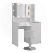 Vicco Tavolo da toeletta Bianco/bianco lucido 89.8 cm 5 parti