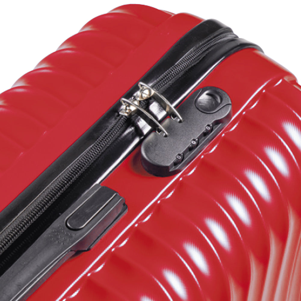 Trolley Cabina Rigido Bagaglio a Mano Rosso con Maniglia Telescopica 33.5x22x55cm