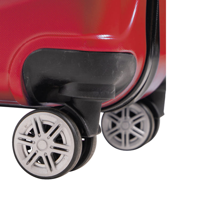 Trolley Cabina Rigido Bagaglio a Mano Rosso con Maniglia Telescopica 33.5x22x55cm