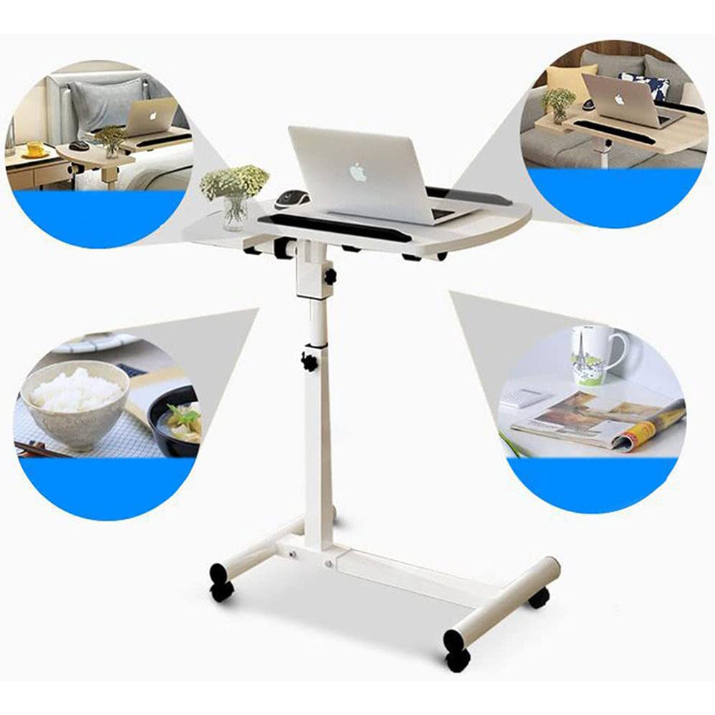 Tavolo Scrivania Porta Pc Computer Regolabile Tavolino Letto Divano con Ruote